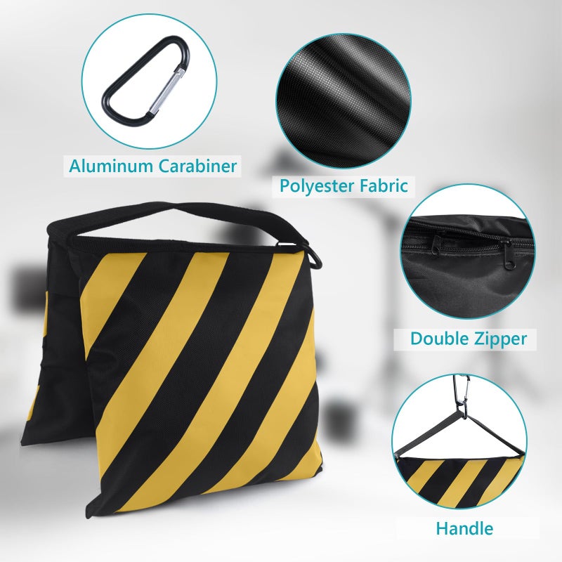 ABCCANOPY Photography Sandbag for Video Stand, Heavy Duty Weight Bags for Light Tripod, Camping Chair, 4 Packs (Yellow) - Image 3